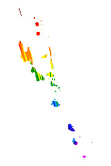 Vanuatu - map is designed rainbow abstract colorful pattern, Republic of Vanuatu (New Hebrides Condominium) map made of color explosion,