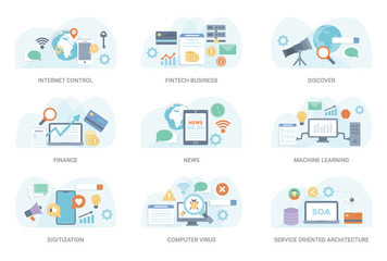 Flat Concept illustration Vector Collection