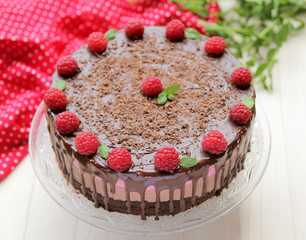 Chocolate and raspberry cake trio