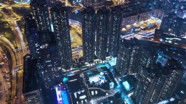 Modern architecture of Hong Kong at night
