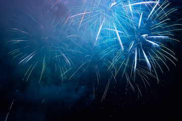 Blue holiday fireworks