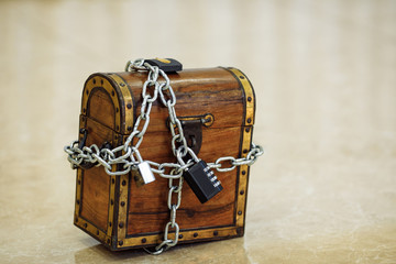 chest with chains and locks
