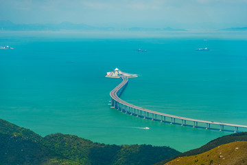 Hong Kong Zhuhai Macao Bridge - entrance to the undersea tunnel