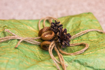 cone and ackorns in handmade