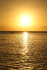 Naklejka premium sunset on the beach in Martinique