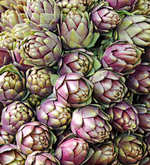 Obraz premium background of ripe artichokes for sale