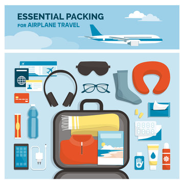 Essential packing for airplane traveling