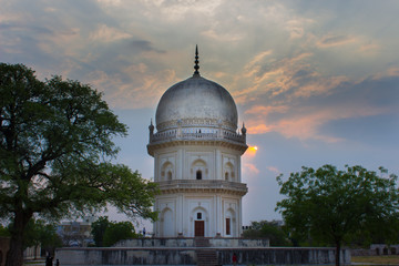 Fototapeta na wymiar Hyderabad, Telangana, India- Friday, 30 April 2019- The Qutb Shahi Tombs are located in Hyderabad - India. They contain the tombs and mosques built by the various kings of the Qutb Shahi dynasty.