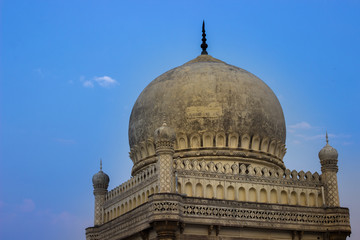 Fototapeta na wymiar Hyderabad, Telangana, India- Friday, 30 April 2019- The Qutb Shahi Tombs are located in Hyderabad - India. They contain the tombs and mosques built by the various kings of the Qutb Shahi dynasty.