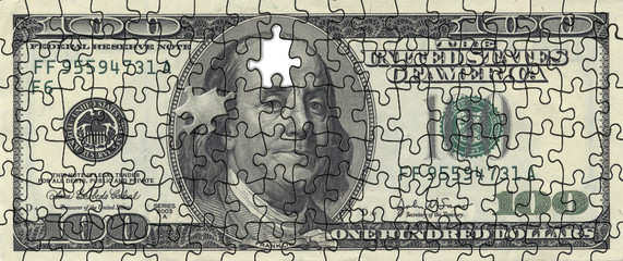 American dollar puzzle illustraion
