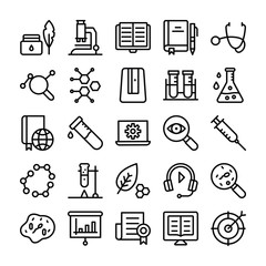 Science and Education Line Icons Set