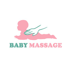 Baby newborn massage logo with hands vector
