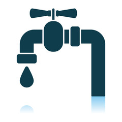 Icon Of Pipe With Valve