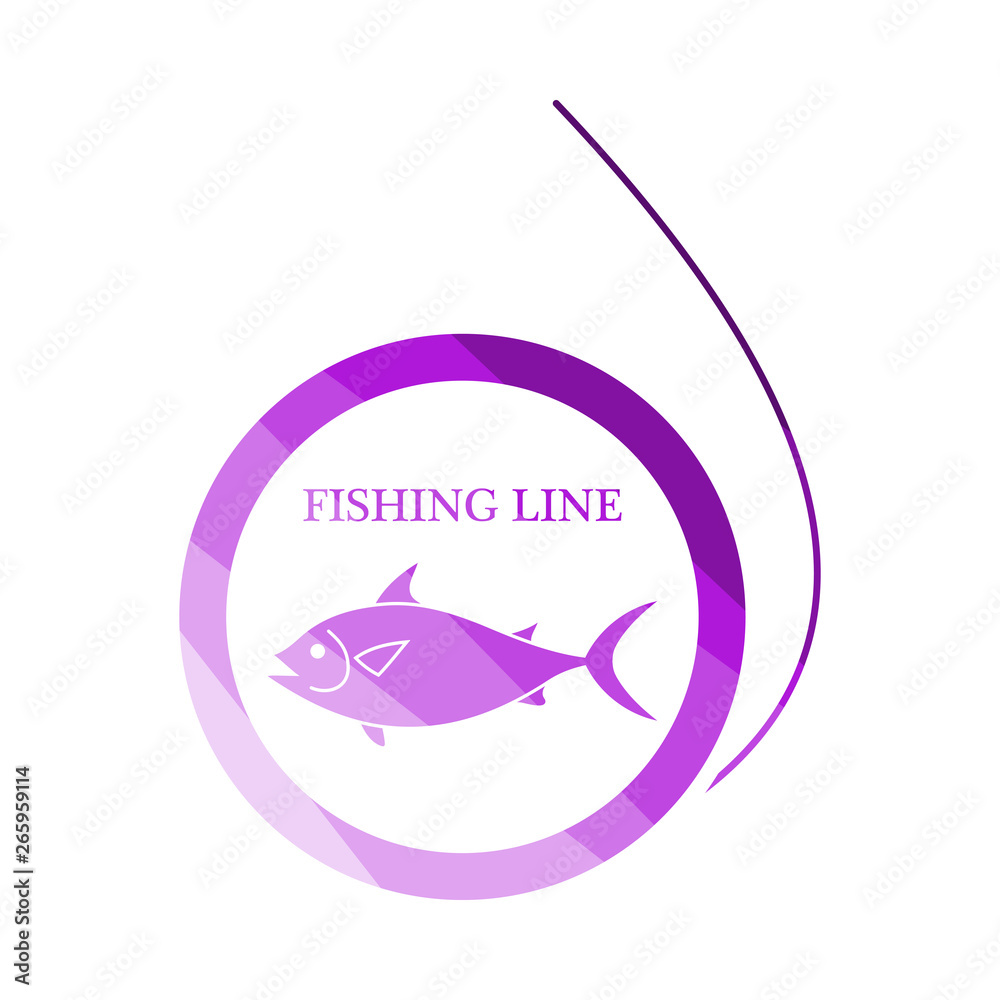 Wall mural Icon Of Fishing Line