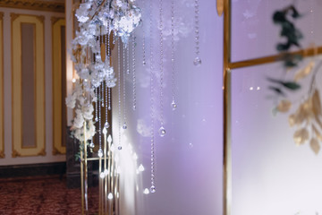 decoration of the banquet hall on the wedding day