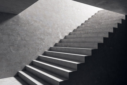 Concrete stairs in interior