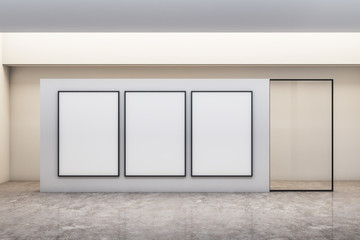 Modern gallery with banner