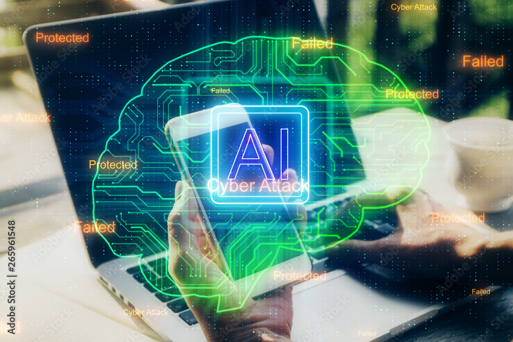 Poster artificial intelligence and software concept