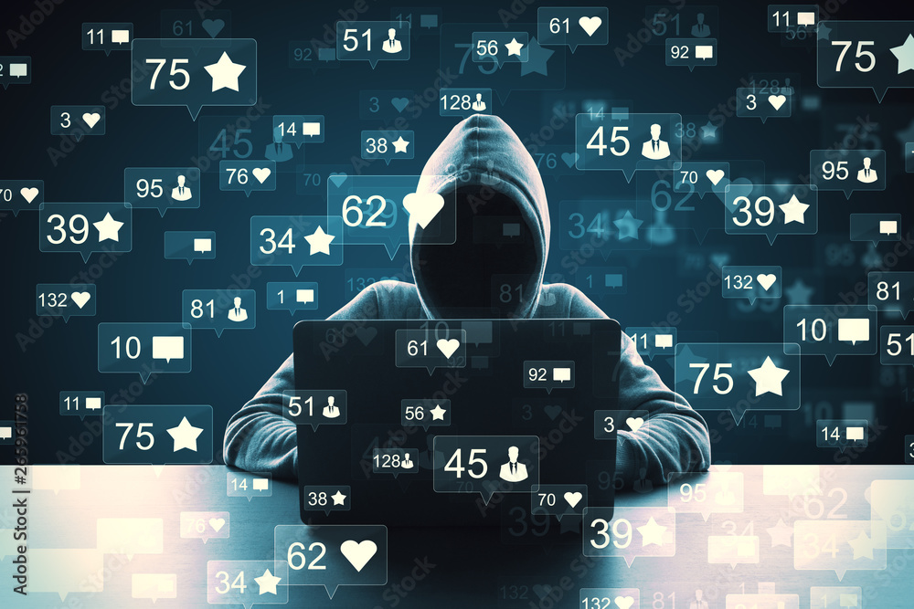 Poster hacking and communication concept