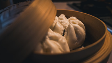 Bao in steamer