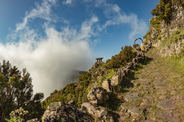 Fototapeta na wymiar Cloudy Moutains of El Hierro. Mirador de Jinama