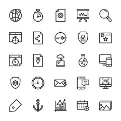 Seo and Web Line Icons Set