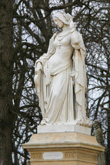 Statue of Clemence Isaure in the Jardin du Luxembourg, Paris, France