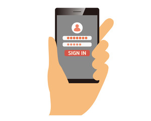 スマートフォン　スマホ　モバイル　セキュリティ　PC　鍵　手　指　ログイン画面