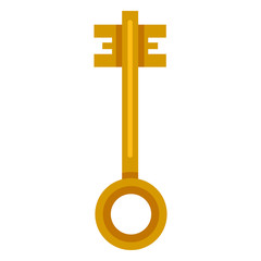 Vector Single Flat Golden Antique Key