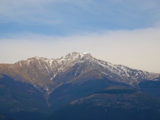 View of the Italian Alps near the Lake como on a spring day, Lombardy - April 2019