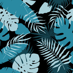 Fototapeta na wymiar Tropical leaf seamless pattern. Abstract plants swatch for design brthday card, modern party invitation, spring or summer season shop sale, holiday advertising, bag or dress print, t shirt etc.