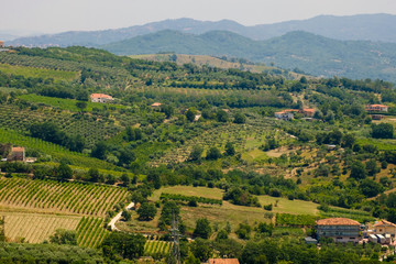 Fototapeta na wymiar Countryside as seen from Sant'Agata de' Goti, Campania, Italy