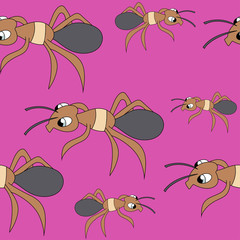 cute ants. seamless stock vector pattern
