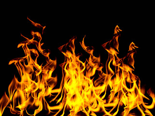 Fototapeta premium fire flame with sparks on a black background