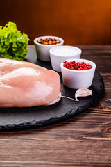 Raw chicken fillets