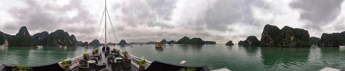 360 Panaroma of HaLong Bay, taken on top of a cruise boat