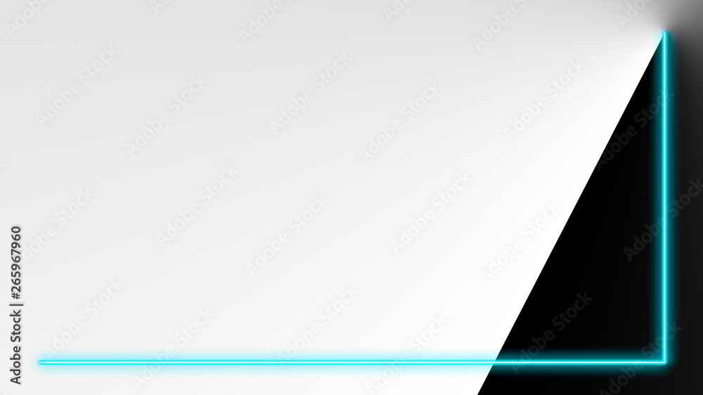 Poster turquoise neon lights with lots of copy space for text or product display. modern abstract backgroun