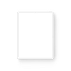 Clay tablet computer mockup - front view. Vector illustration