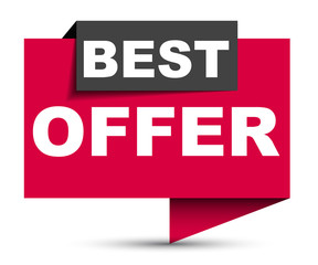 red vector banner best offer