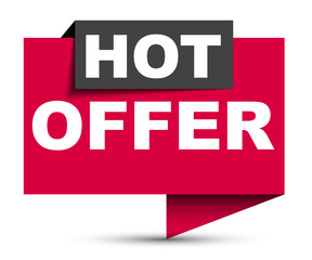 red vector banner hot offer