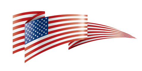 USA flag, vector illustration on a white background