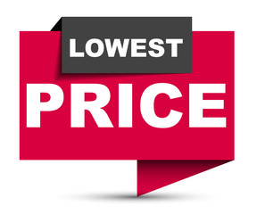 red vector banner lowest price
