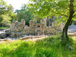 Fototapeta na wymiar Butrint - Ruins of the ancient city Buthrotum, ancient Greek and later Roman city and bishopric in Epirus, Albania