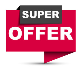 red vector banner super offer