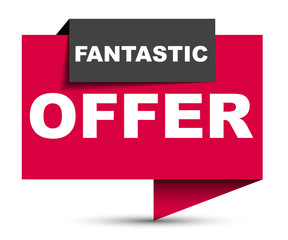 red vector banner fantastic offer