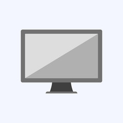 Computer display front view isolated on blue background