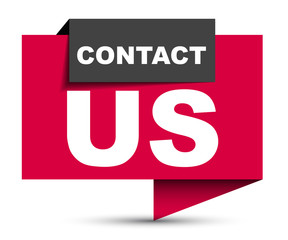red vector banner contact us