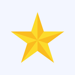 Star icon, trendy flat favorite design on blue background
