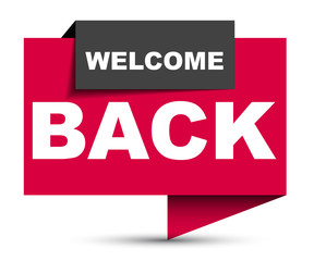 red vector banner welcome back