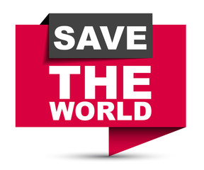 red vector banner save the world
